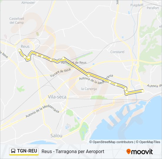 TGN-REU Bus Line Map