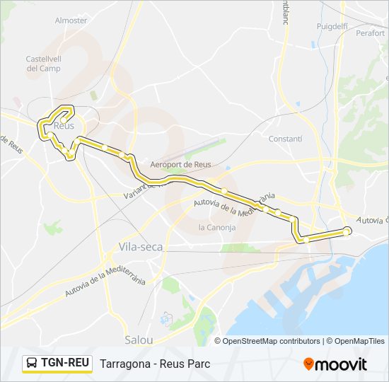 TGN-REU Bus Line Map