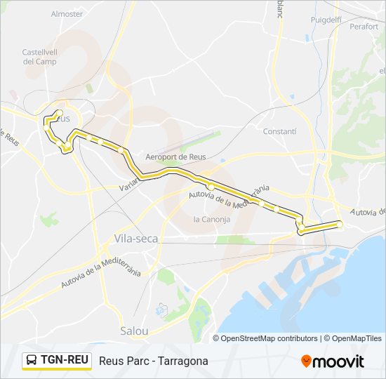 TGN-REU Bus Line Map