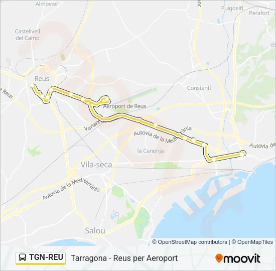 TGN-REU Bus Line Map