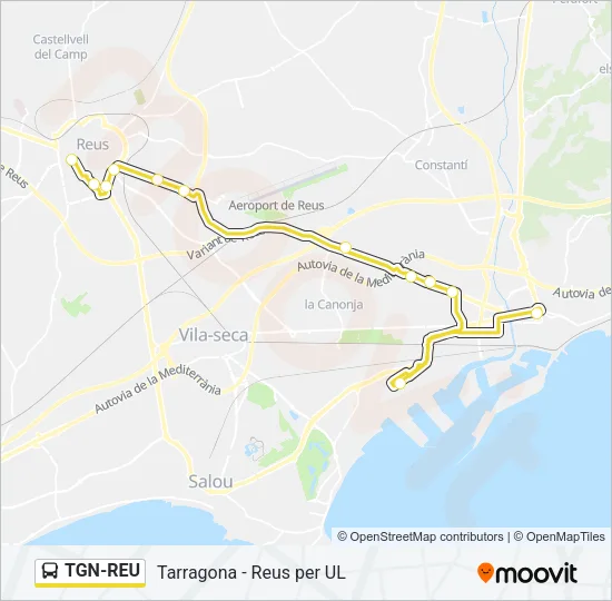 TGN-REU Bus Line Map
