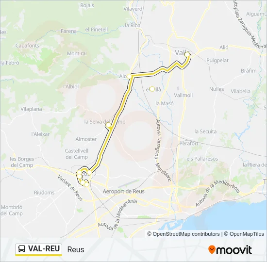 VAL-REU bus Mapa de línia