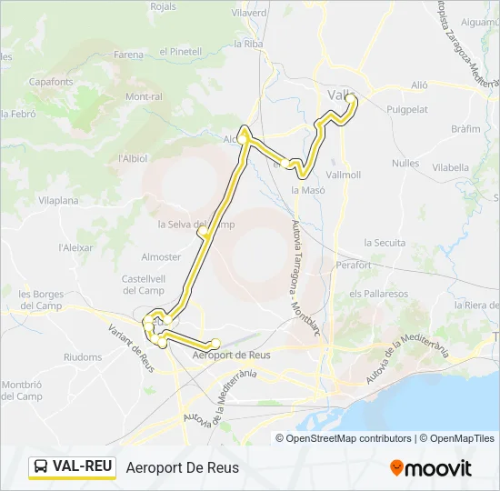 VAL-REU Bus Line Map