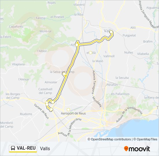 VAL-REU Bus Line Map