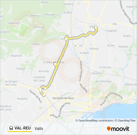 VAL-REU Bus Line Map