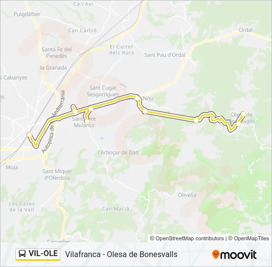 VIL-OLE Bus Line Map