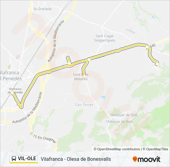 VIL-OLE Bus Line Map