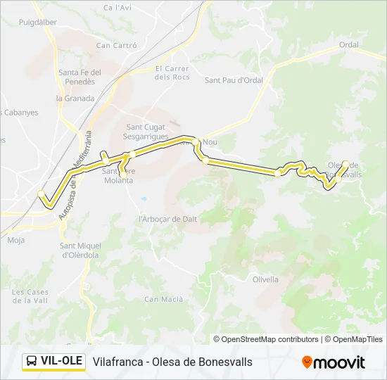 VIL-OLE Bus Line Map