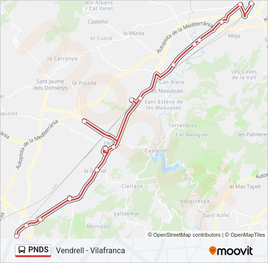 PNDS Autobús Line Map