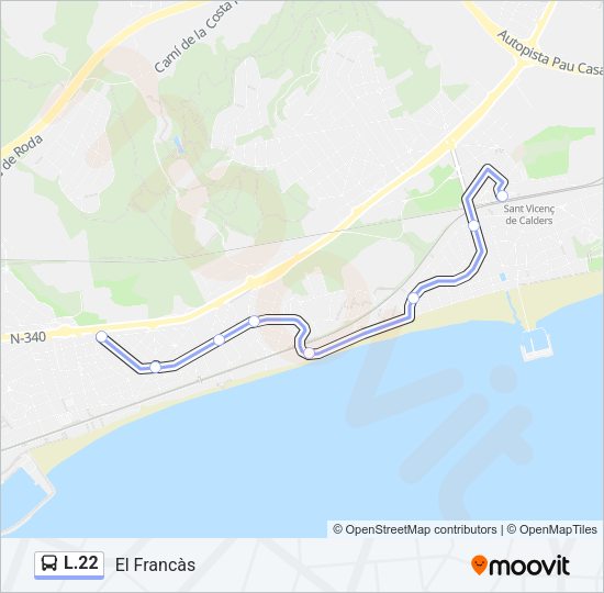 L.22 Bus Line Map