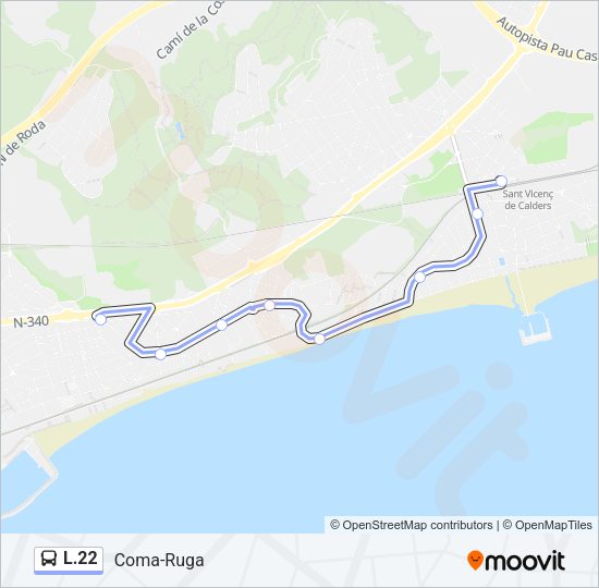 L.22 Bus Line Map