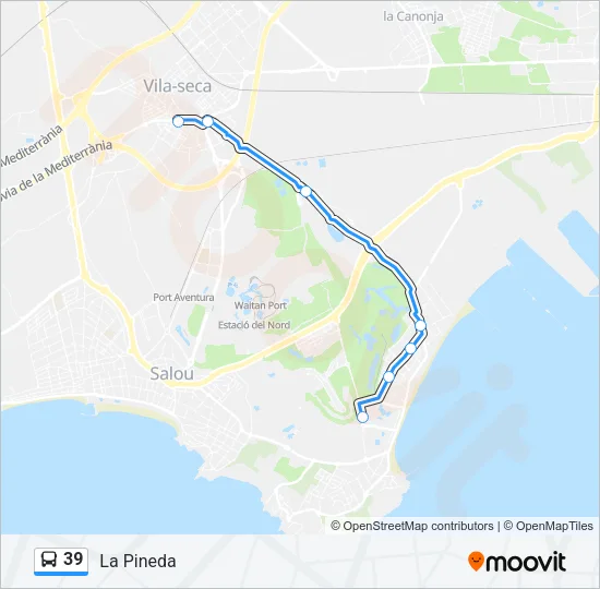 39 Bus Line Map