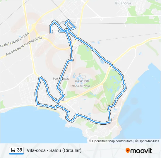 39 Bus Line Map