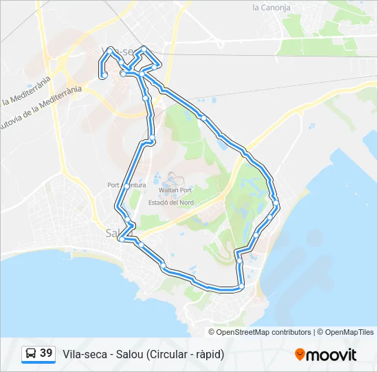 39 Bus Line Map