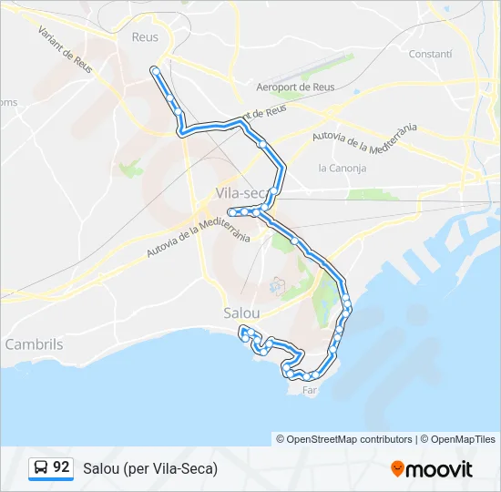 92 Bus Line Map