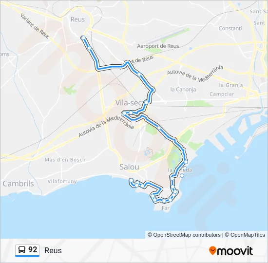 92 Route: Schedules, Stops & Maps - Reus (Updated)