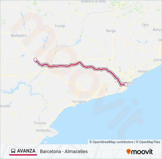 AVANZA Bus Line Map