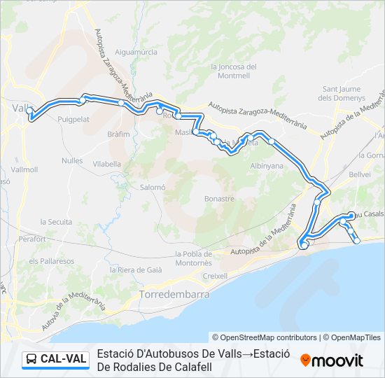 CAL-VAL Bus Line Map