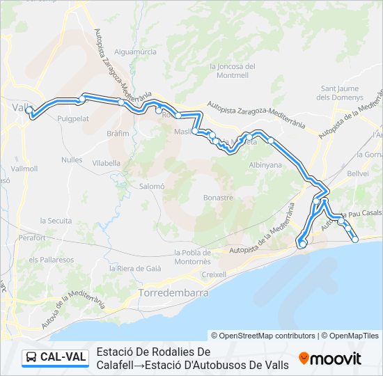 CAL-VAL Bus Line Map