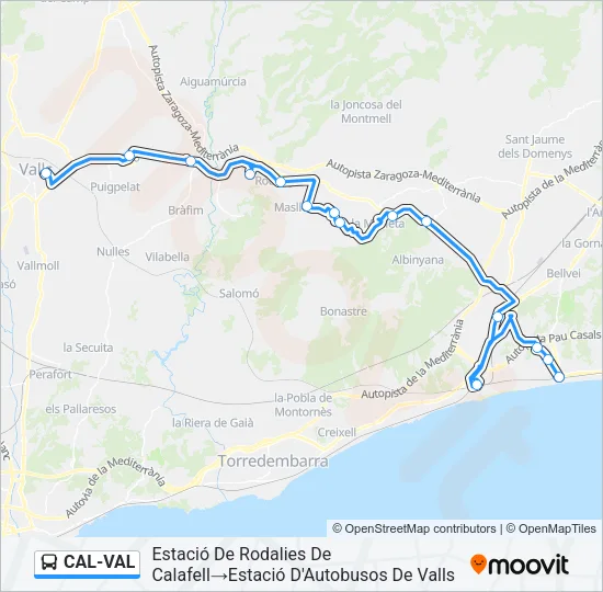 CAL-VAL Bus Line Map