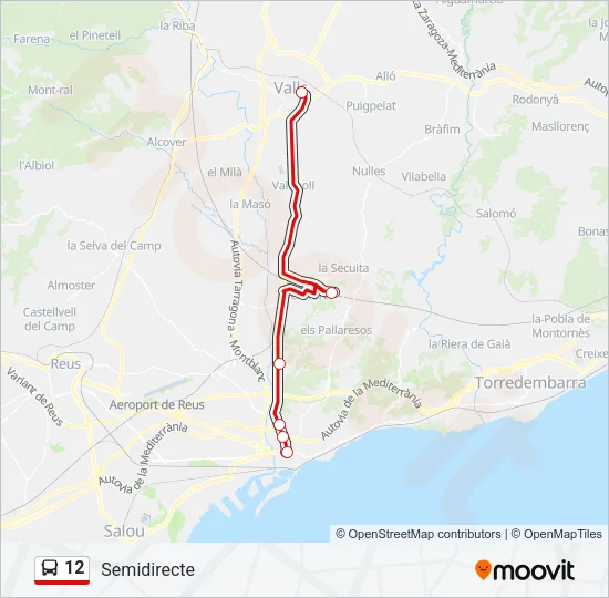 12 Bus Line Map