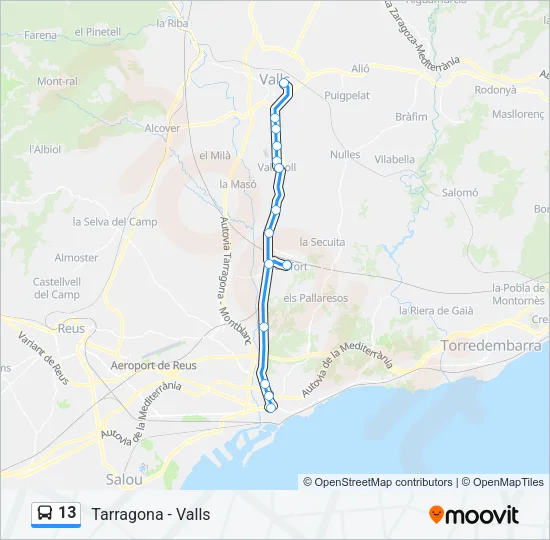 13 Bus Line Map