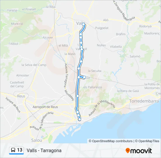 13 Bus Line Map