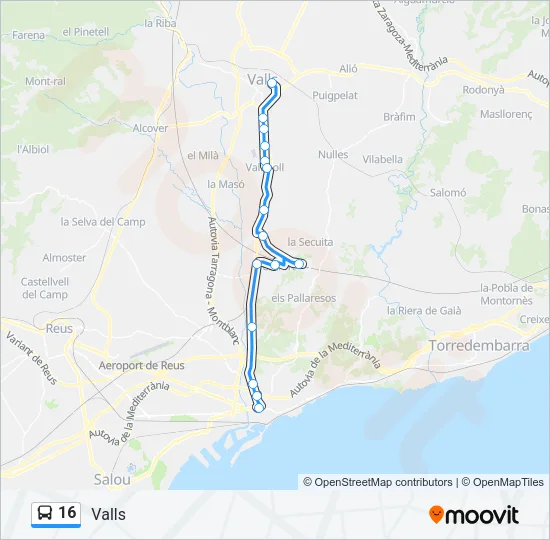 16 Bus Line Map