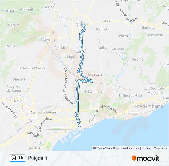 16 Bus Line Map