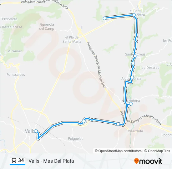34 Bus Line Map