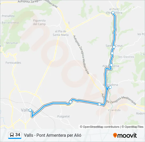 34 Bus Line Map