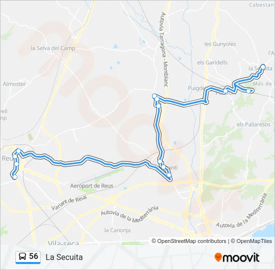 56 Bus Line Map