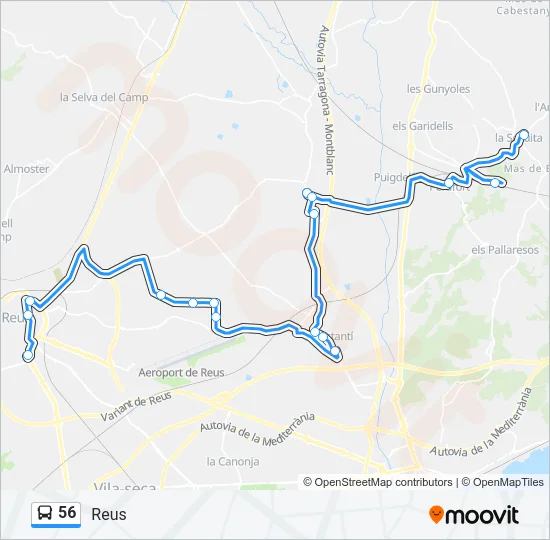 56 Bus Line Map