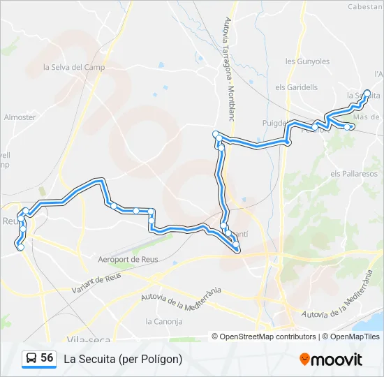 56 Bus Line Map