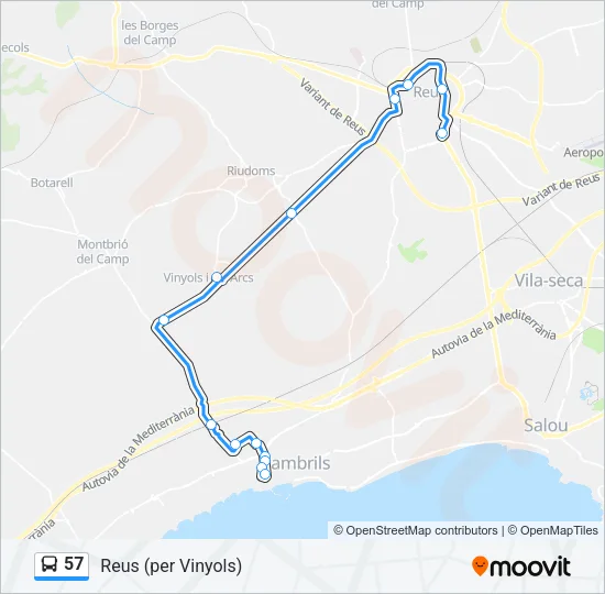 57 Bus Line Map