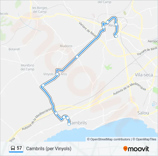 57 Bus Line Map