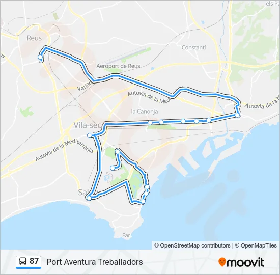 87 Bus Line Map