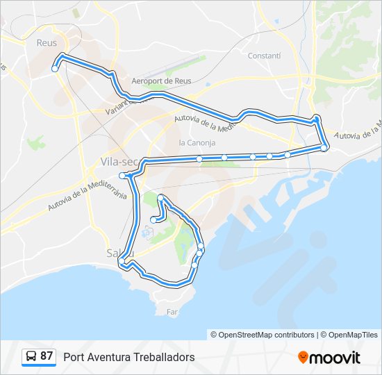 87 Route: Schedules, Stops & Maps - P.A. Administració - Reus (Updated)