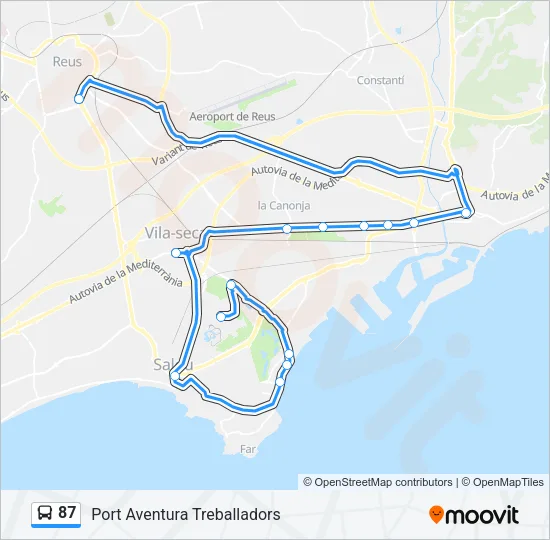 87 Bus Line Map