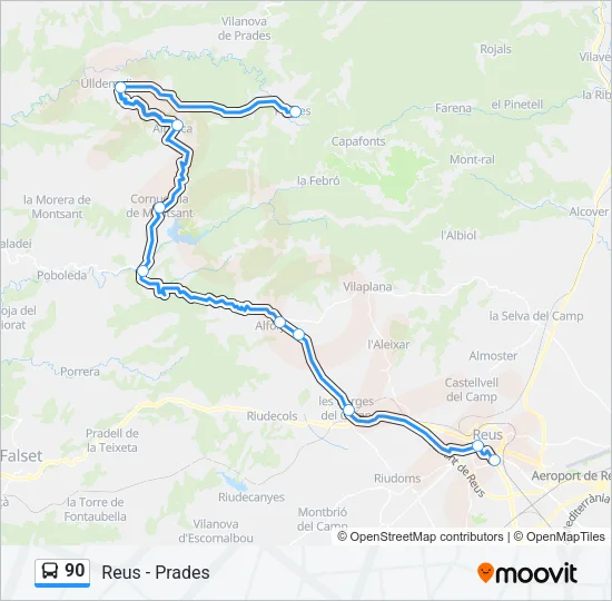 90 Bus Line Map