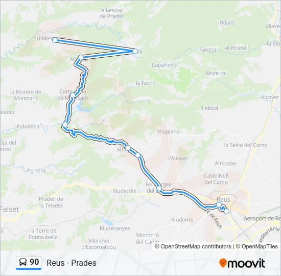 90 Bus Line Map