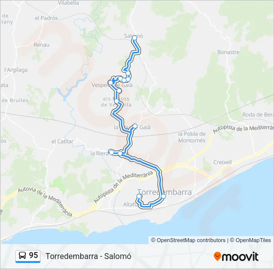 95 Bus Line Map