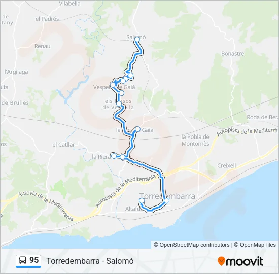 95 Bus Line Map
