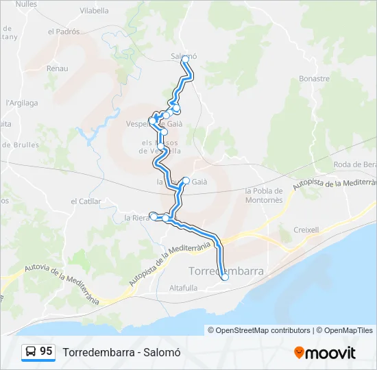 95 Bus Line Map