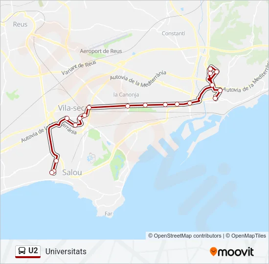 U2 Bus Line Map