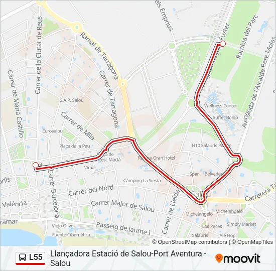 L55 Bus Line Map