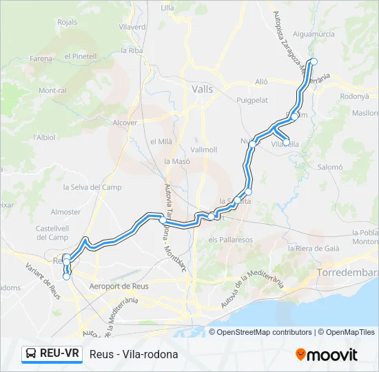 REU-VR Bus Line Map