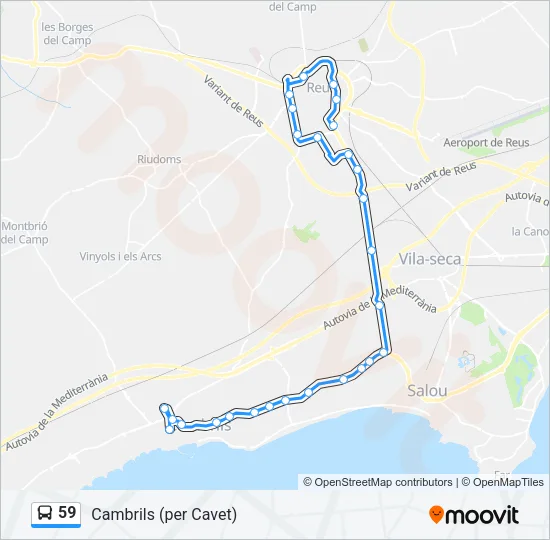 59 Bus Line Map