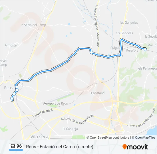 96 Bus Line Map
