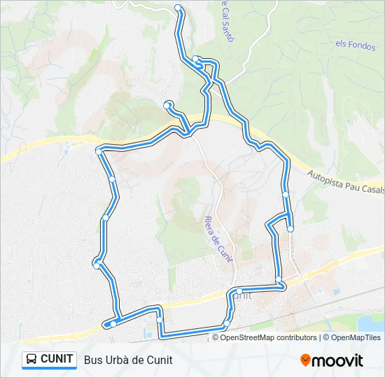 CUNIT Bus Line Map